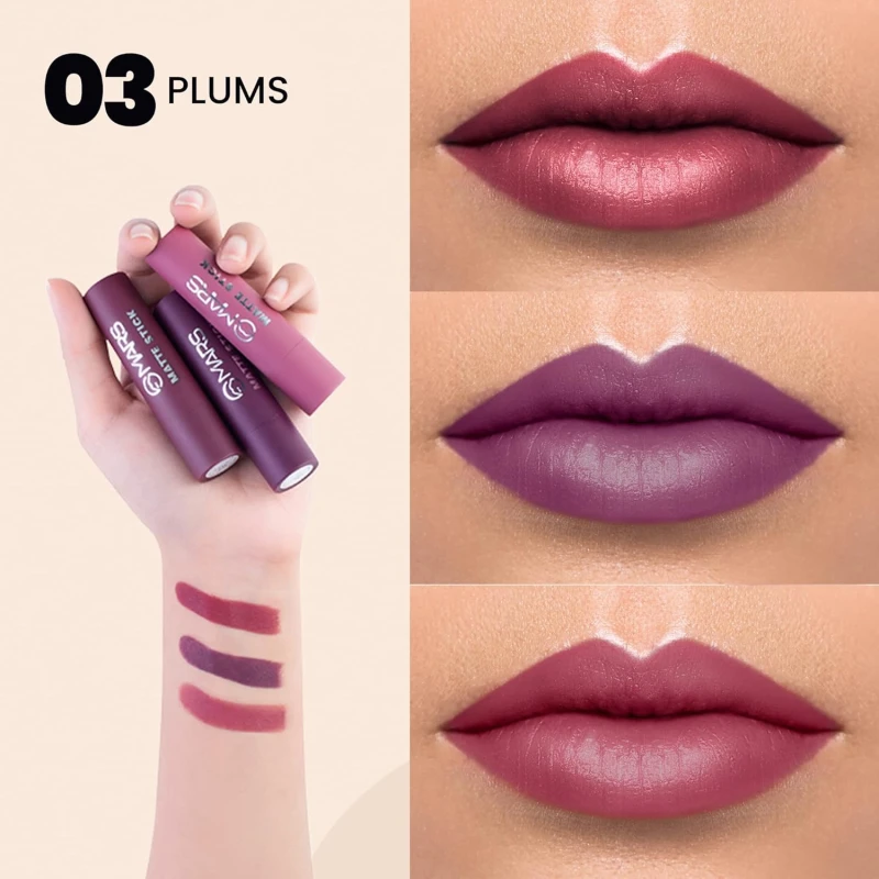 MARS Matte Box Set of 3 Lipsticks for Women | Long-Lasting | Smooth Finish | Moisturising | One Swipe Pigmentation | (3x3.2 gm) (04-Brown) thumbnail 7